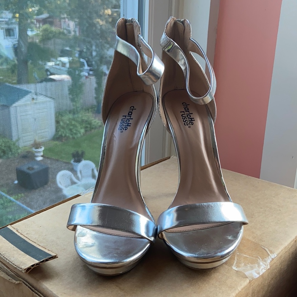 Silver Strappy Heels
